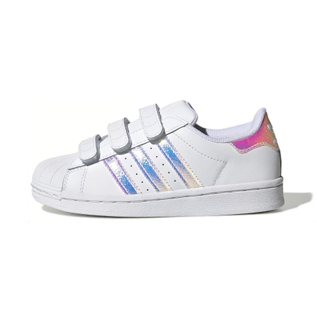 adidas Superstar J 'White Iridescent' (Unisex) Cloud White / Cloud White / Cloud White Kids' Skateboarding Shoes FV3655