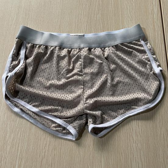 U-Shaped Crotch Design Men Panties Elastic Waist Seamless Breathable Mesh Shorts Briefs Summer