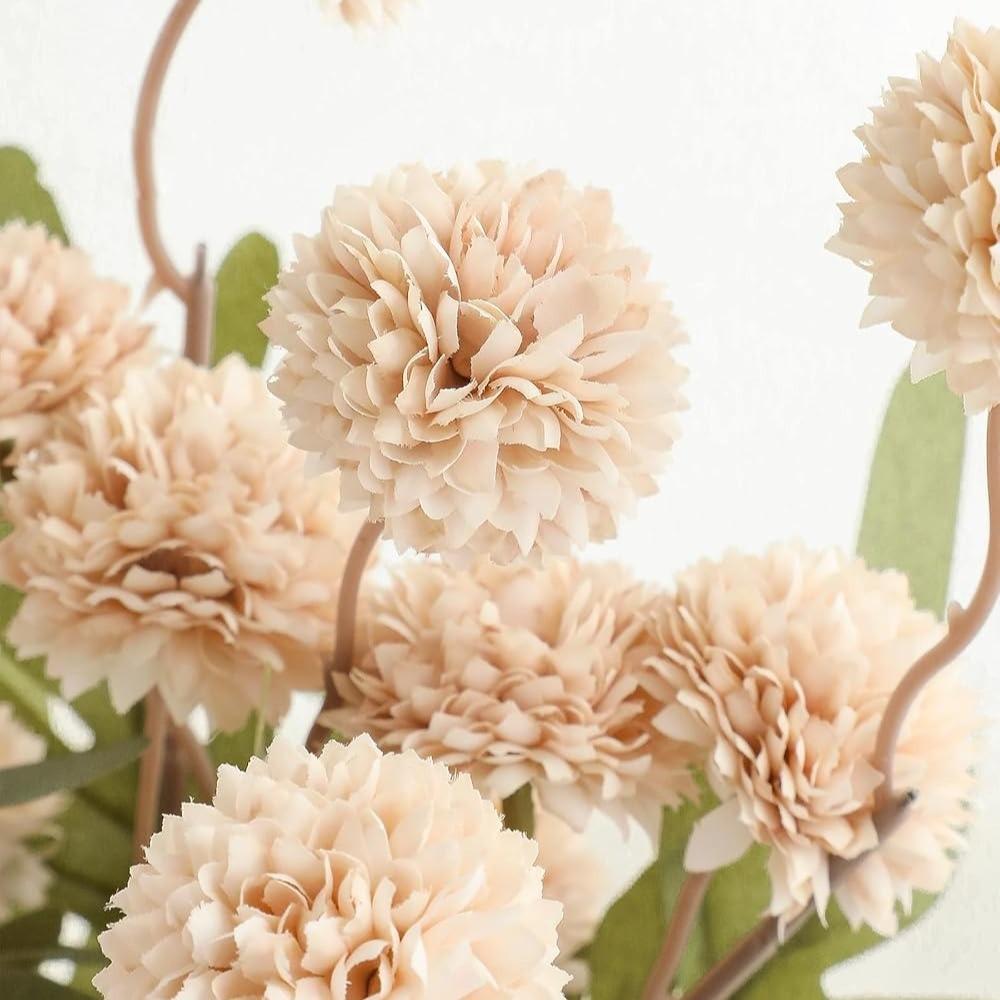 5pcs Faux Silk Mums Artificial Flowers Bulk Fake Small Mini Chrysanthemums with Stems Centerpieces Floral Arrangements Vase Fillers Home Decorations