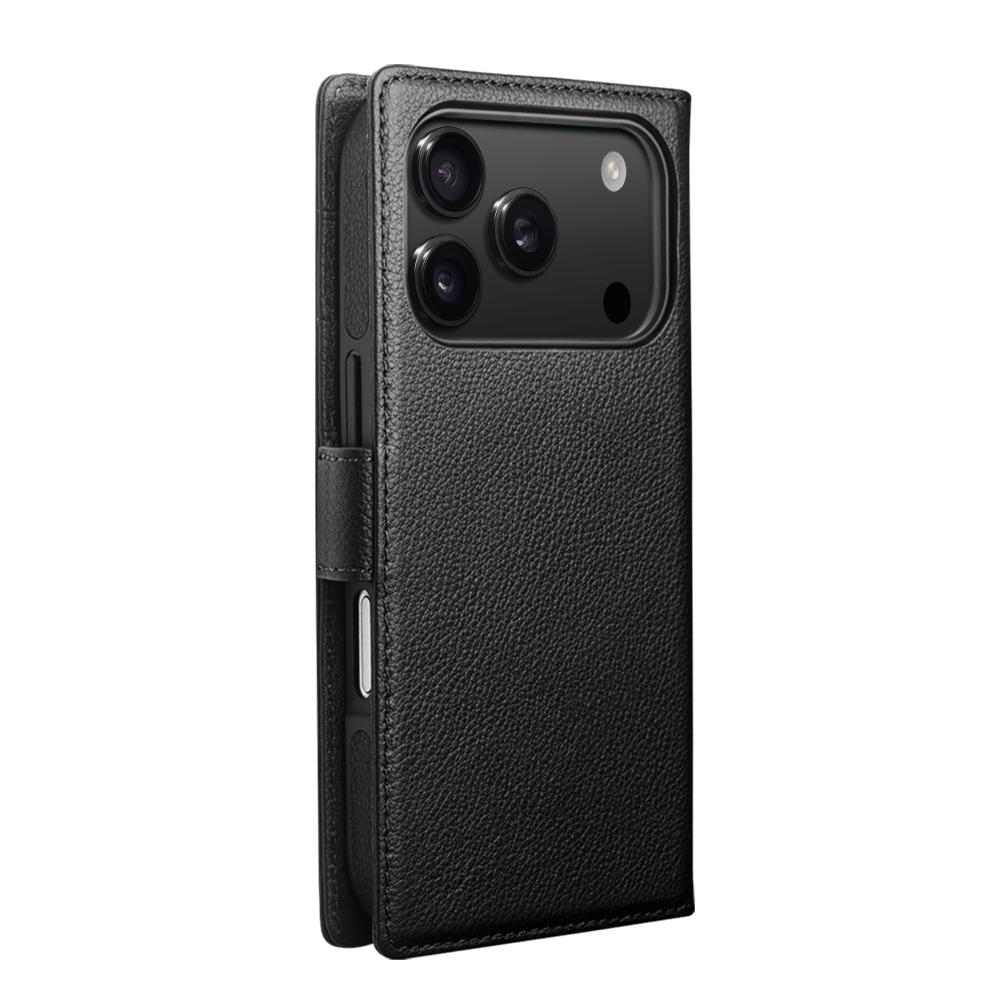 QIALINO For iPhone 17 Pro Case Compatible with MagSafe Detachable Genuine Cow Leather Wallet Phone Cover