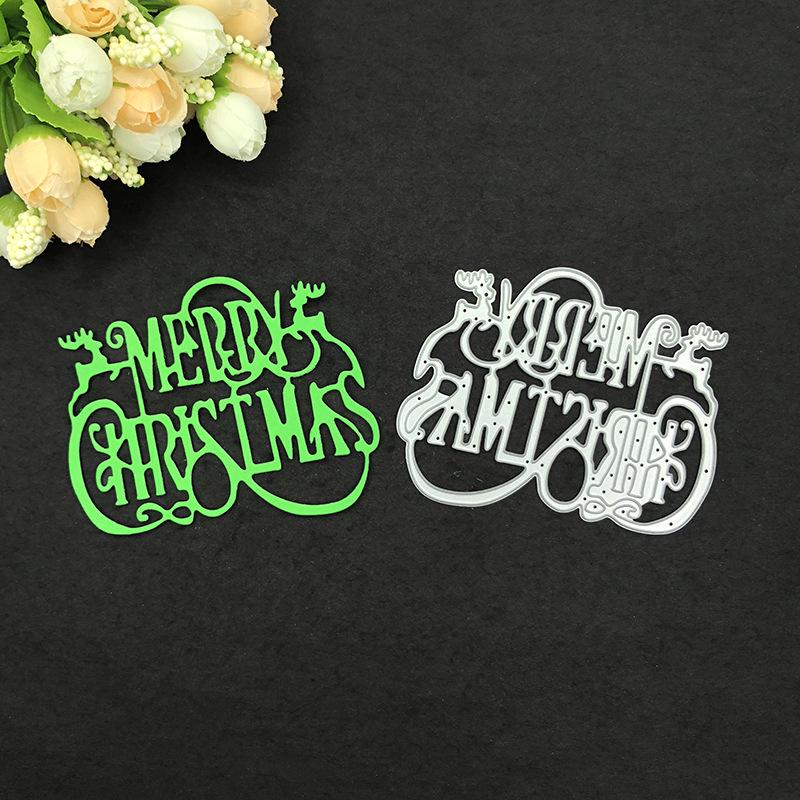 Merry Christmas Metal Cutting Dies Scrapbooking Album Paper Cards Decorative Crafts Embossing Cuts