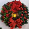 Wall Hanging Garden Wreath Artificial Berry Bow Ball Big Red Flower Christmas Wreath  Staircase