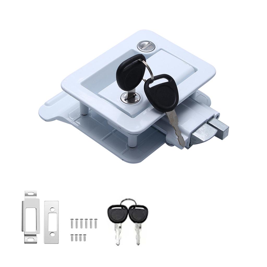 New RV Door Lock Zinc Alloy Entry Door Latch Lock Replacement Kit with 4 Keys for Travel Trailer Campers RV Truck Cargo Hauler