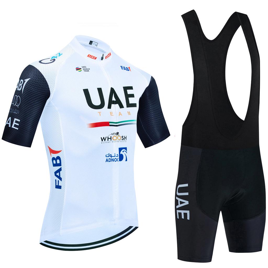 New 2025 TOTAL Cycling Jersey White Bike Maillot Pants Set UAE Team Quick Dry Ropa Ciclismo  Summer Pro Bicycle T-Shirt Clothing