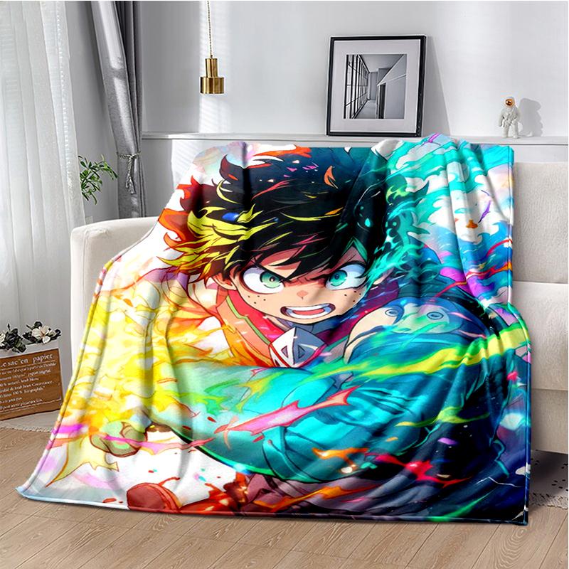 3D My Hero Academia Deku Bakugou Cartoon Anime Blanket,Soft Throw Blanket for Home Bedroom Bed Sofa Travel Picnic Cover Kids