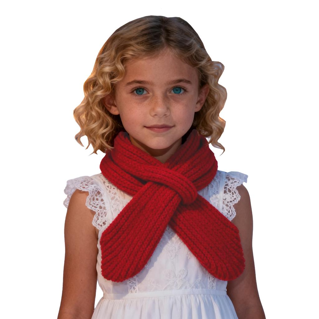 Children Cross Knit Scarf, Soft Solid Color Kids Winter Neck Warmer, Toddler Neck Collar Scarf