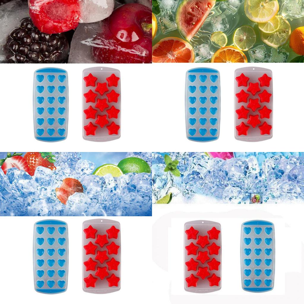 Mångsidig silikonisform med 11 unika fruktformer för svalkande drycker