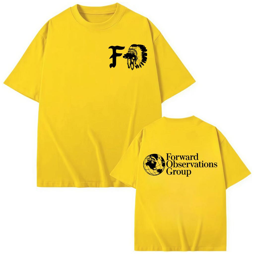 Forward Observations Group Print T Shirt High Street Trend Fashion Short Sleeve T-shirts Men Women Casual Loose Cotton T-shirt
