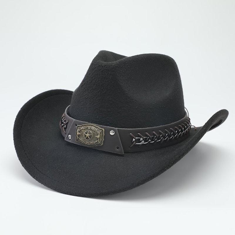 Cowboy Hat With Chain And Starry Sky Compass For Western Style Men And Women