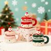 400ML Santa Claus Ceramic Cup Large Capacity Painted Coffee Mug Afternoon Tea Flower Tea Cup Home Breakfast Mug Christmas Gifts