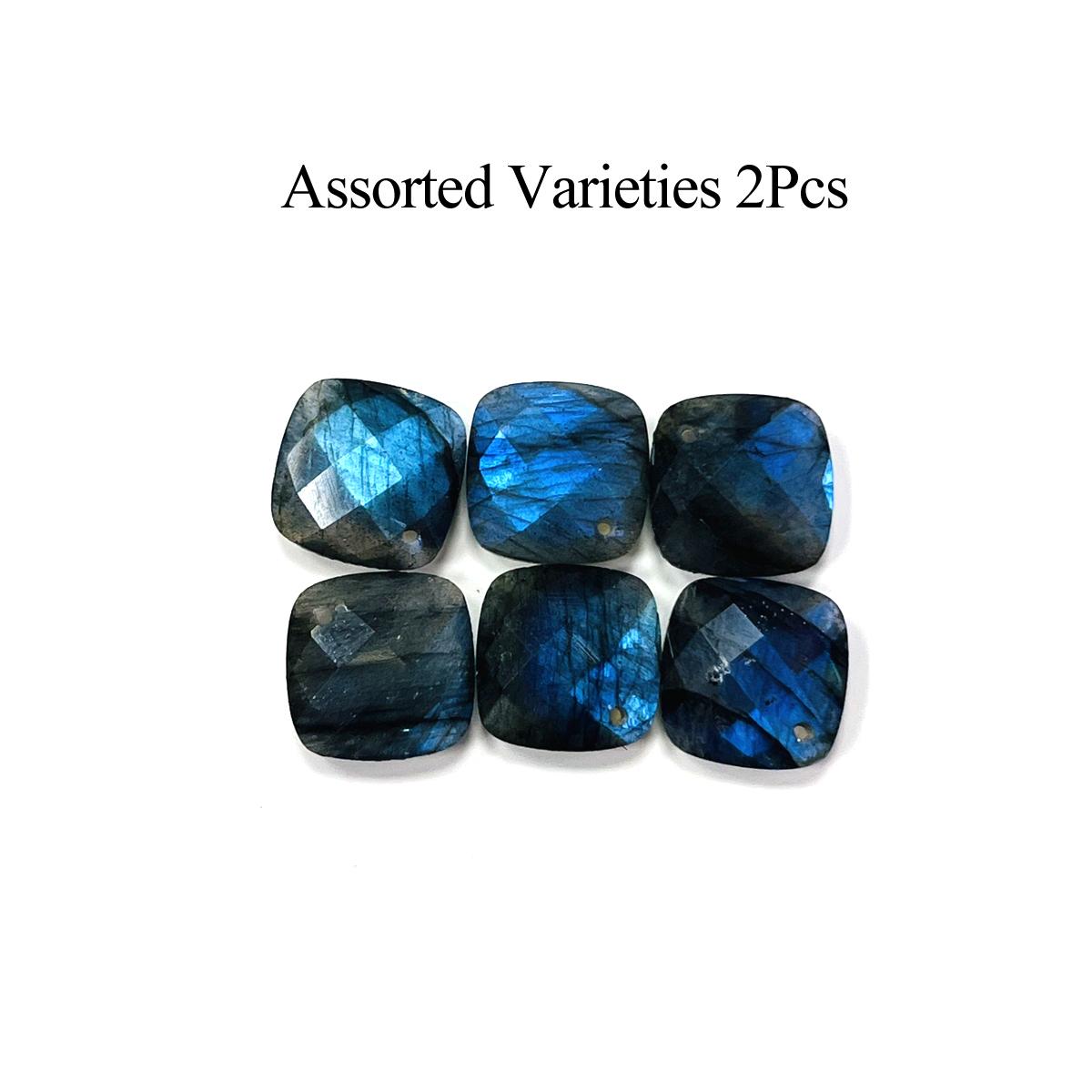 

2 шт., Підвіска з натурального каменю з отвором, Підвіски з лабрадориту з геометричним блиском, для DIY аксесуарів для намиста, Підвісний домашній декор, Виготовлення ювелірних виробів 2Pcs/Square-20mm