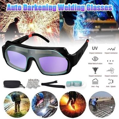 Welding Glasses Welding Goggle Protective Mask Helmet,Welder Glasses Solar Automatic Dimming Professional Eye Protection PC Glasses