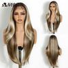 Noble Synthetic Lace Front Wig  28“ Highlight Honey Straight Bob Wig Cosplay Wigs For Women Lace Wig Lace Front Wig Synthetic