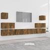 8 piece TV cabinet set smoked oak effect engineered wood