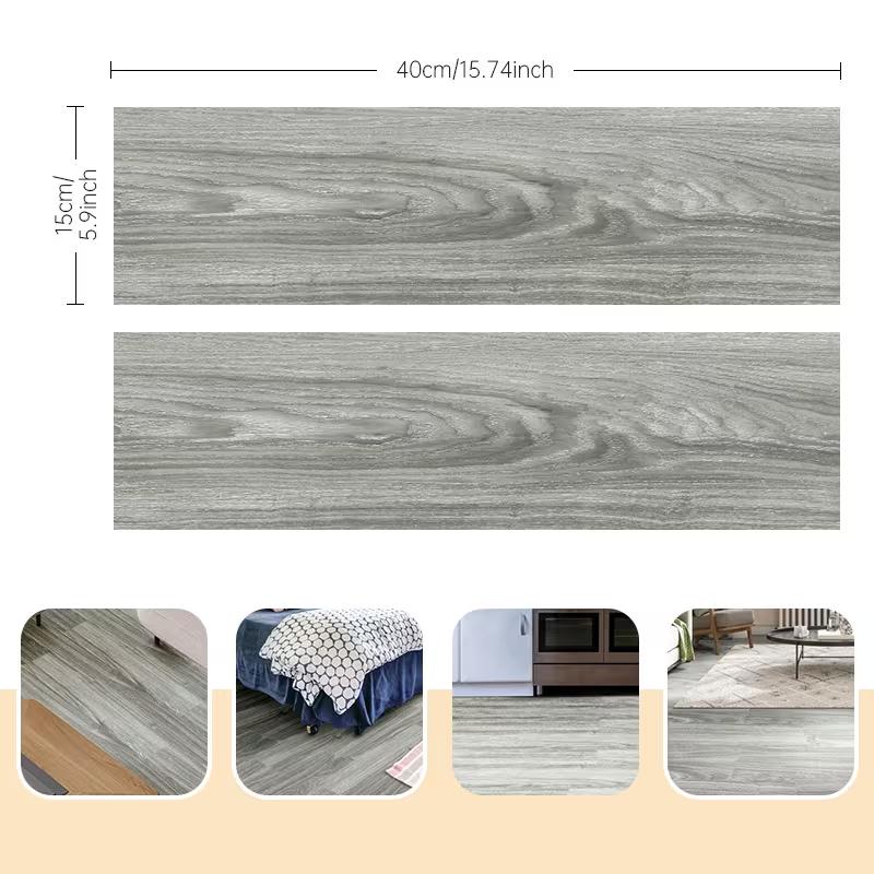 10 ks 40x15cm PVC Podlahové Samolepky Samolepicí Samolepky Voděodolné Zesílené Dřevěný Vzor Podlahové Samolepky Samolepky Obývací Pokoj