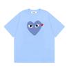 Japanese trendy brand heart-print short-sleeve T-shirt, unisex loose couple's summer casual daily versatile top