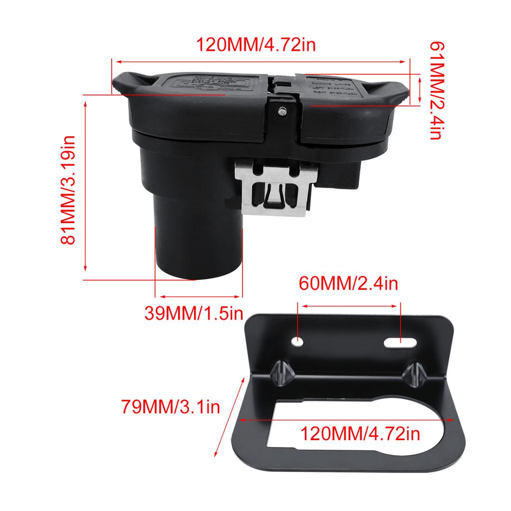 Trailer Plug Adapter Connector 7 Pin Round to 4 Flat 12V Stable Output for A Wide Range of Mainstream Car