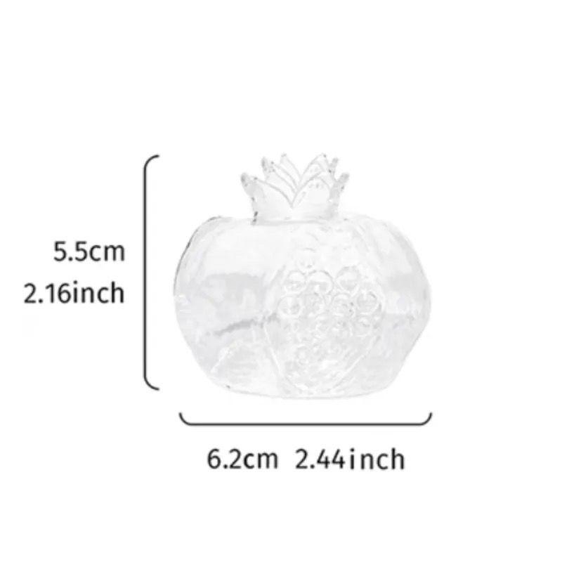 Creative Red Glass Pomegranate Flower Dining Table Vase Table Top Ornament Hydroponic Plant Vase Flower Arrangement Container