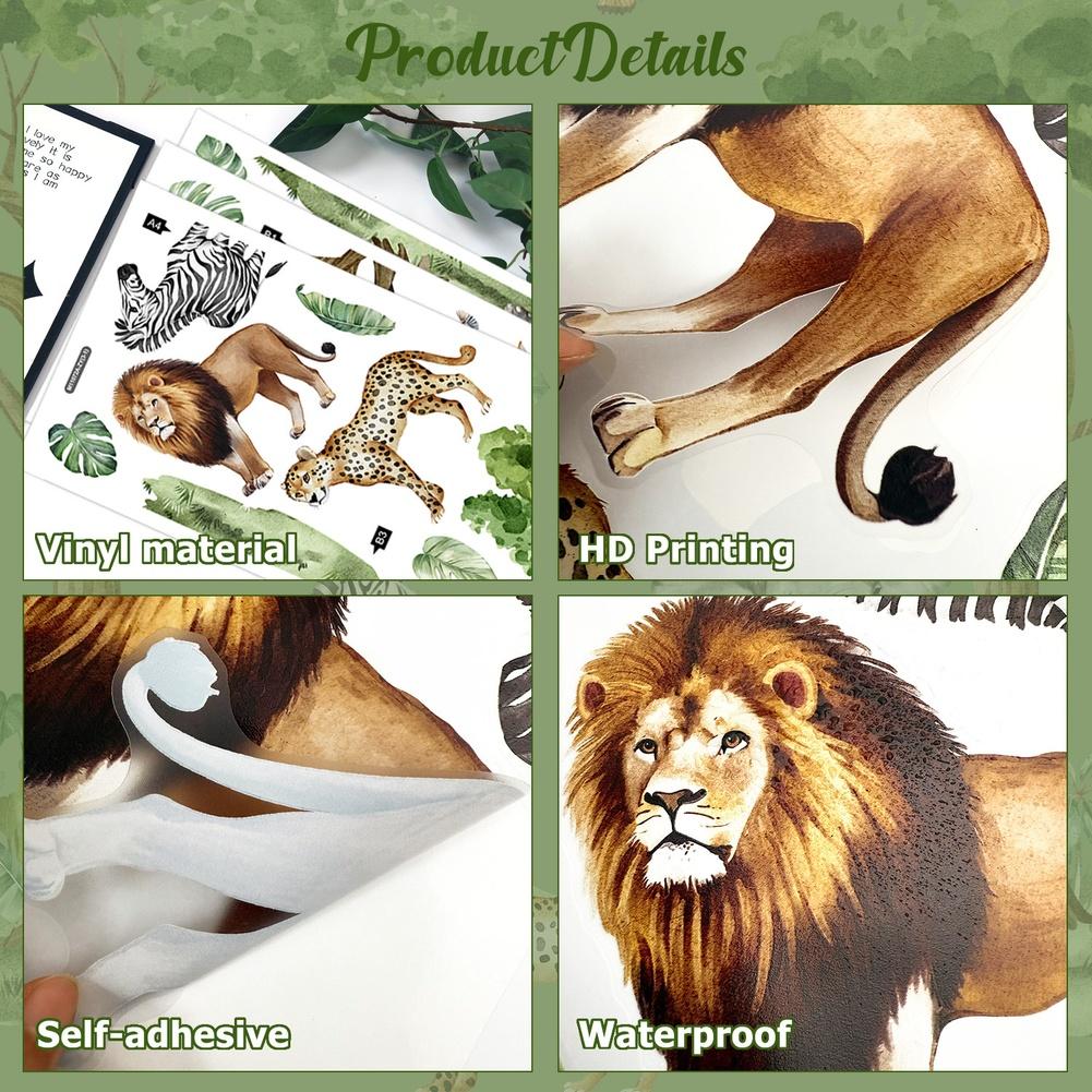 PVC Wall Stickers Cartoon Girl Animal Tree For LEAF Patterns Self-Adhesive for Home Walls and Tiles Decoration