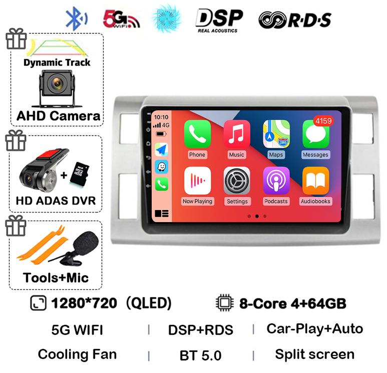 Android 14 Auto Carplay Car Radio For Toyota Previa 3 III XR50 Estima 2006-2019 Multimedia Navi GPS Player Stereo Head Unit DSP