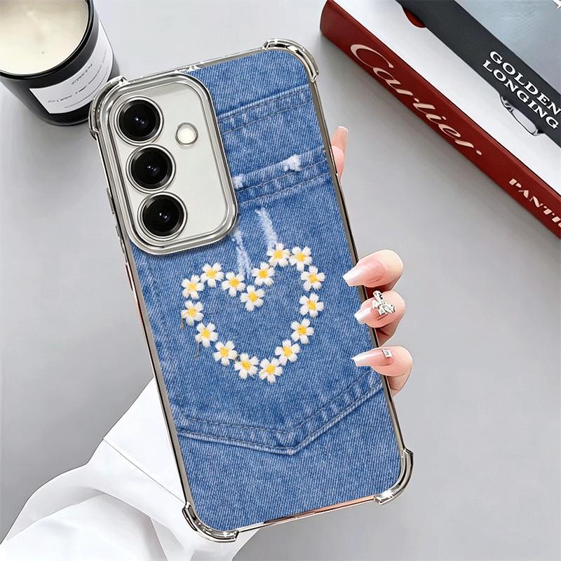 Retro Denim Pattern Soft Phone Case For Samsung A17 A27 A07 A37 A57 A16 A56 A15 A55 A14 A54 A13 A53 A26 A36 A25 A35 A24 A34 A23