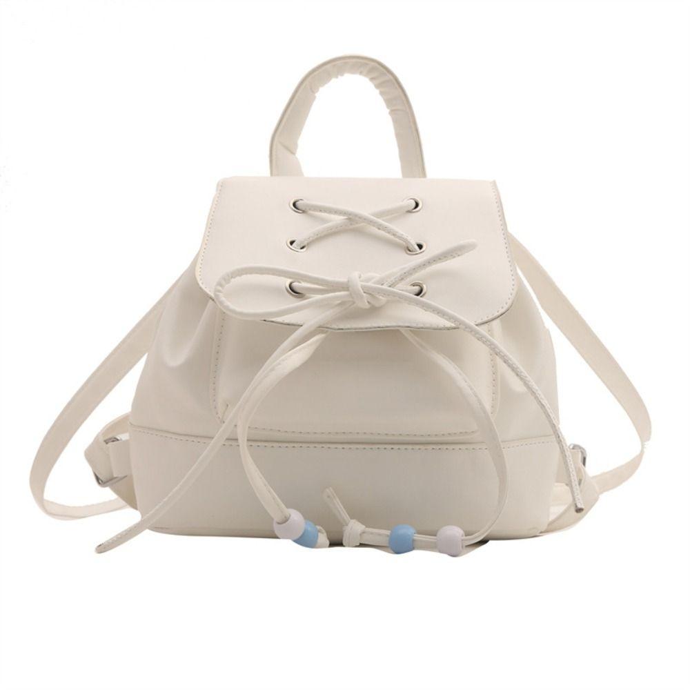 

Tie Bow Backpack Cute School Bag Simple Ballet Style Shoulder Bag Ladies