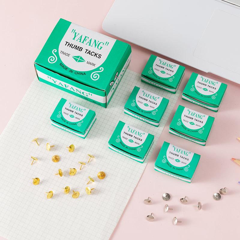 

Stationery Thumbtack Set: Nickel-Plated, Imitation Gold, Large-Head, Drawing Board, Cork Board, Colored Options