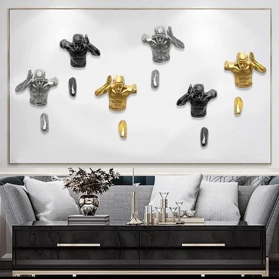 Metal Wall Art Set Of 6 Aluminium Metal Running Man Wall Hanging Home Decoration Perfect for Living