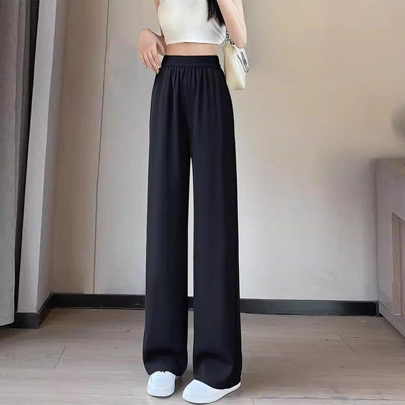 

Women s High-Waisted Black Wide-Leg Pants - Loose, Casual, Drapey, Nine-Tenth Length XS (up to 34 kg)