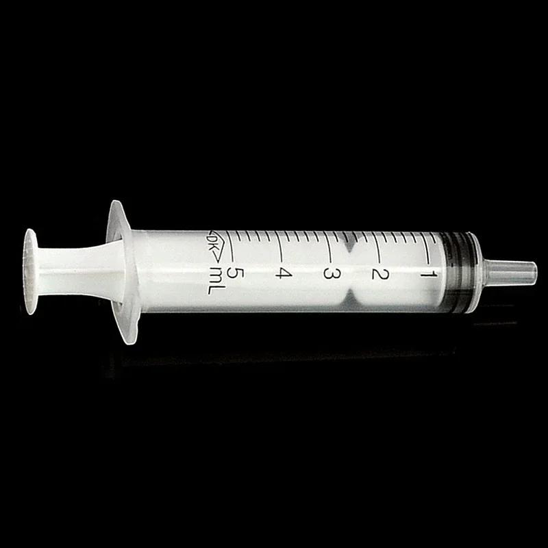 10 Pcs Disposable Plastic 5ml Injector Syringe No Needle for Lab Nutrient Measuring Small Pet Food Feeder (Without Needle)