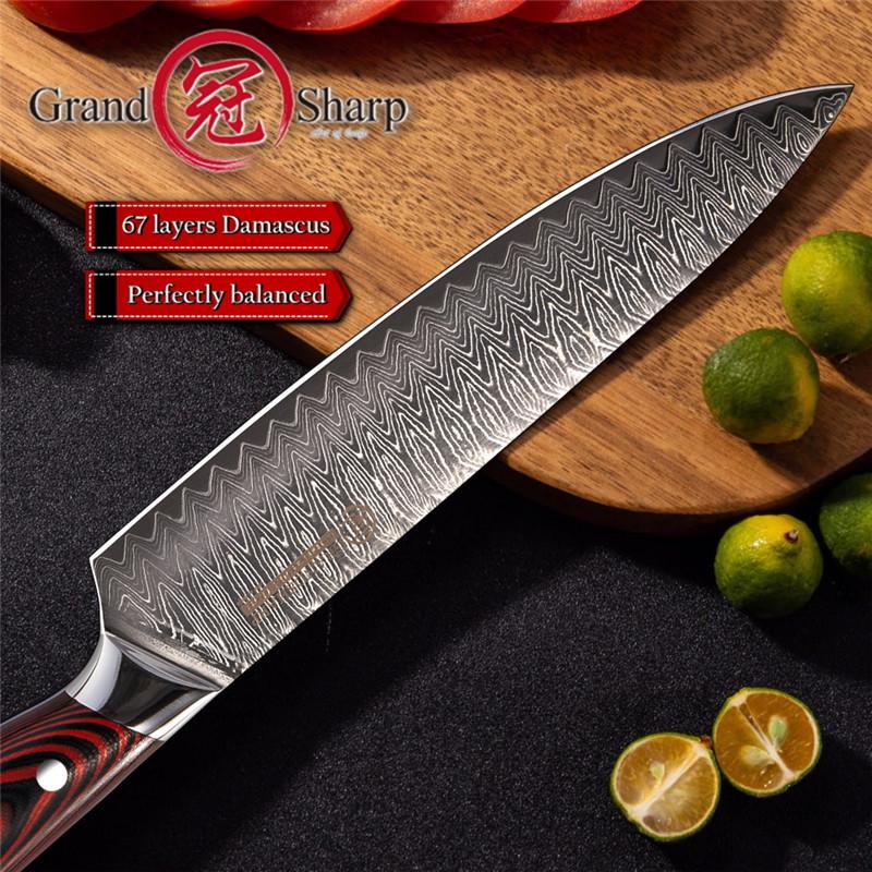 8'' Japanese Kitchen Knives 67 Layers Vg10 Damascus Steel Chef Knife Meat Vegetable Multi Cooking Tools Gift Box GRANDSHARP