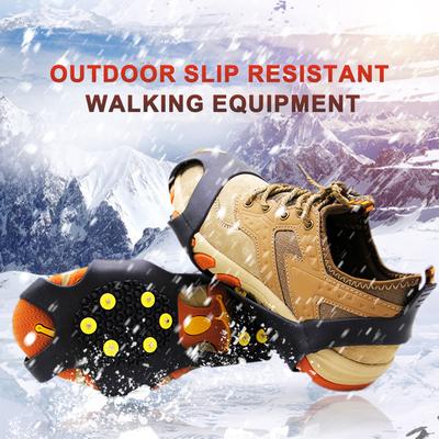 Crampons de Montanhismo de 10 Dentes Antiderrapantes Garras de Neve Capas de Sapatos Unissex Sapatos Crampons de Gelo Correntes para Sapatos de Exterior