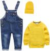 Ahmed Minion Cosplay Latzhose und Sweatshirt als Set Enthält Langarm-Strickpullover und Perfekt für und Perfekt als Geschenk Kinder, 5-teilige Latzhose, Mütze,