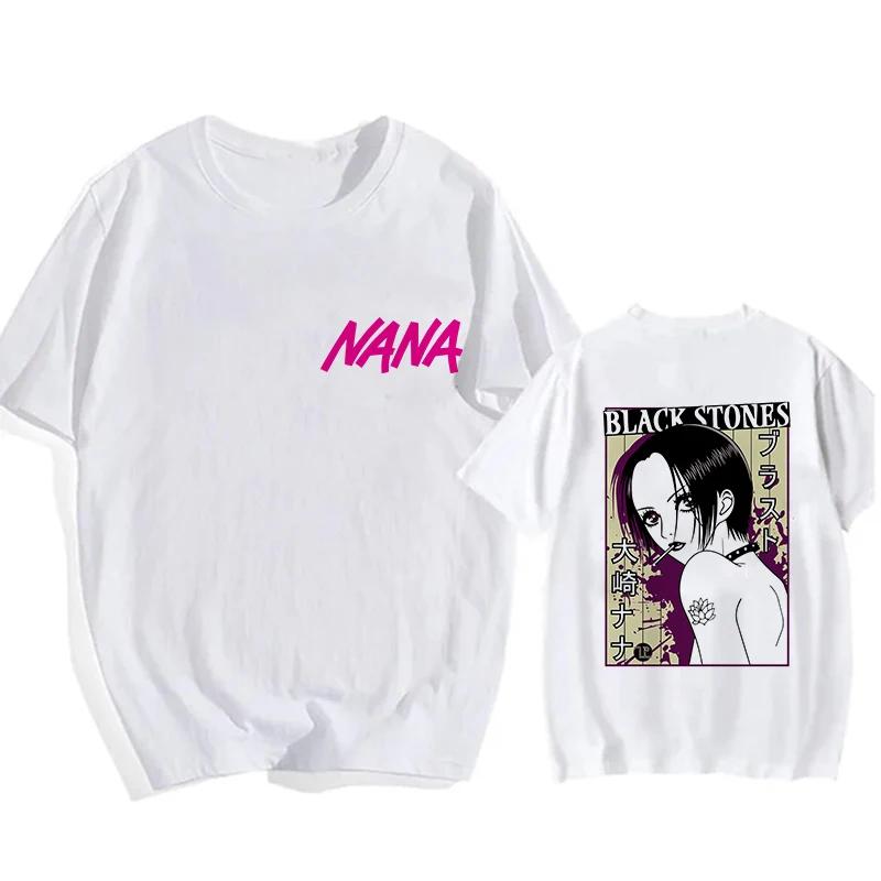 Nana Osaki Goth Manga T-Shirt Herren Damen Lustiges T-Shirt Schwarze Steine Grafik Tops Mode Hip Hop Y2k T-Shirt Streetwear Kleidung