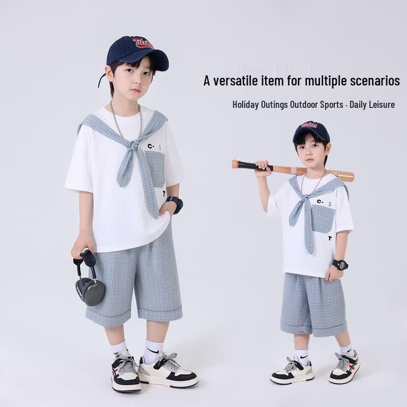Boys' Summer Cotton T-Shirt & Shorts Set