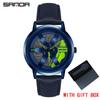 Regarder SANDA Mens Watch Rim Hub Watch Wheel Wristwatch Clock Sport Car Creative 360° Spinning Men Wrist Watch Reloj de hombre