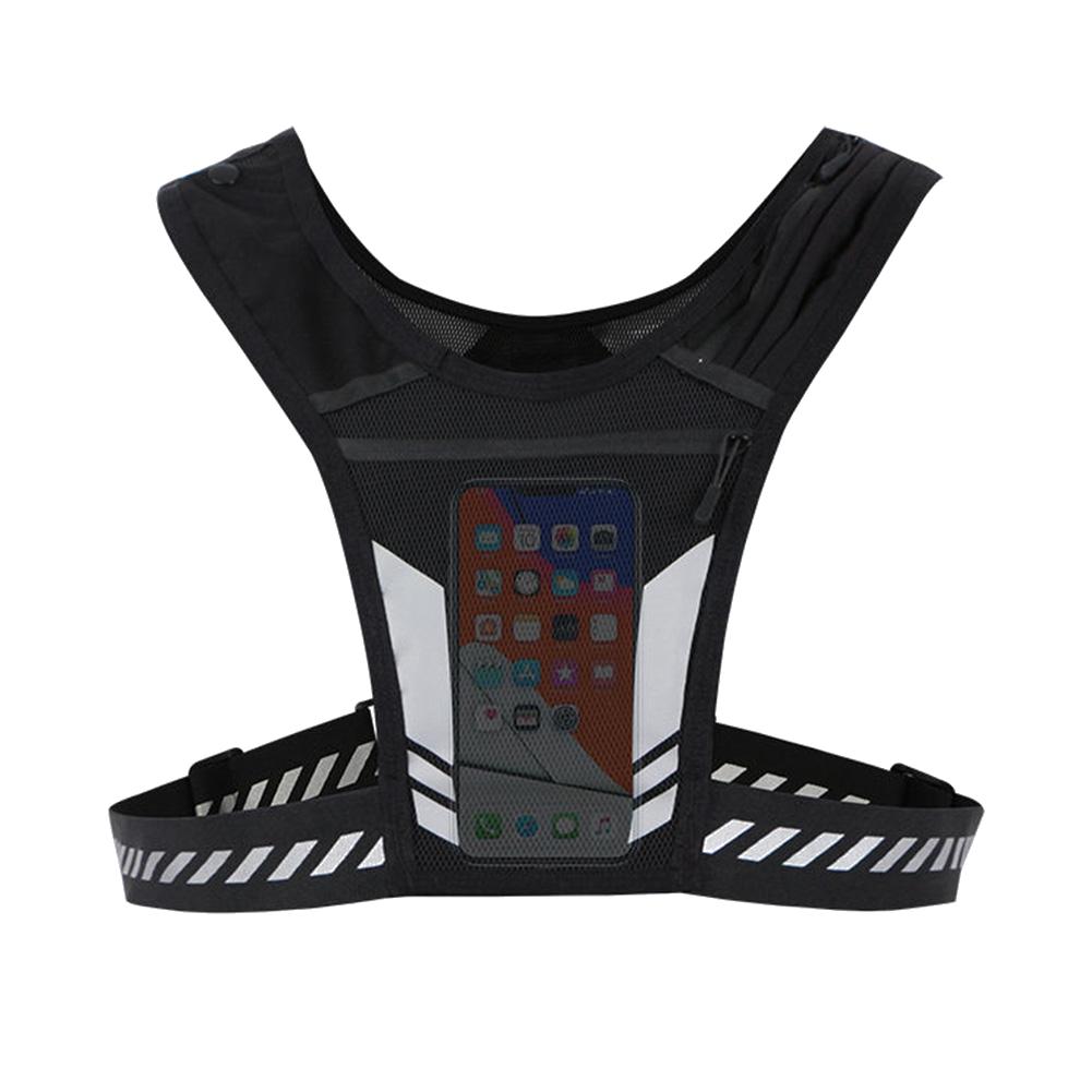 

1/2Pcs Running Phone Holder Vest Breathable Mesh Cycling Vest Unisex Adjustable Buckle Running Chest Pouch Elastic for Men Women