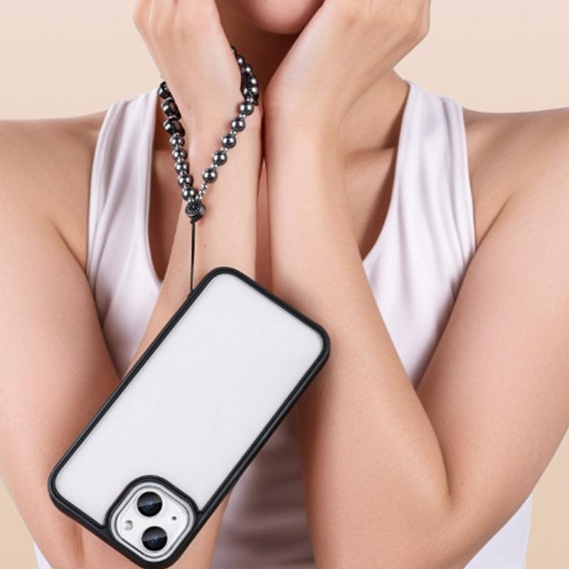 Stylish Beaded Phone Wrist Strap Adjustable Lanyard Strong ABS Rope & Pearls Design Mobile Phone Lanyard For Smartphones