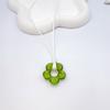Sweet Glass Flower Pendant Necklace Fashion Statement Choker Neck Chain Simple Cord Collar Necklace Party Jewelry