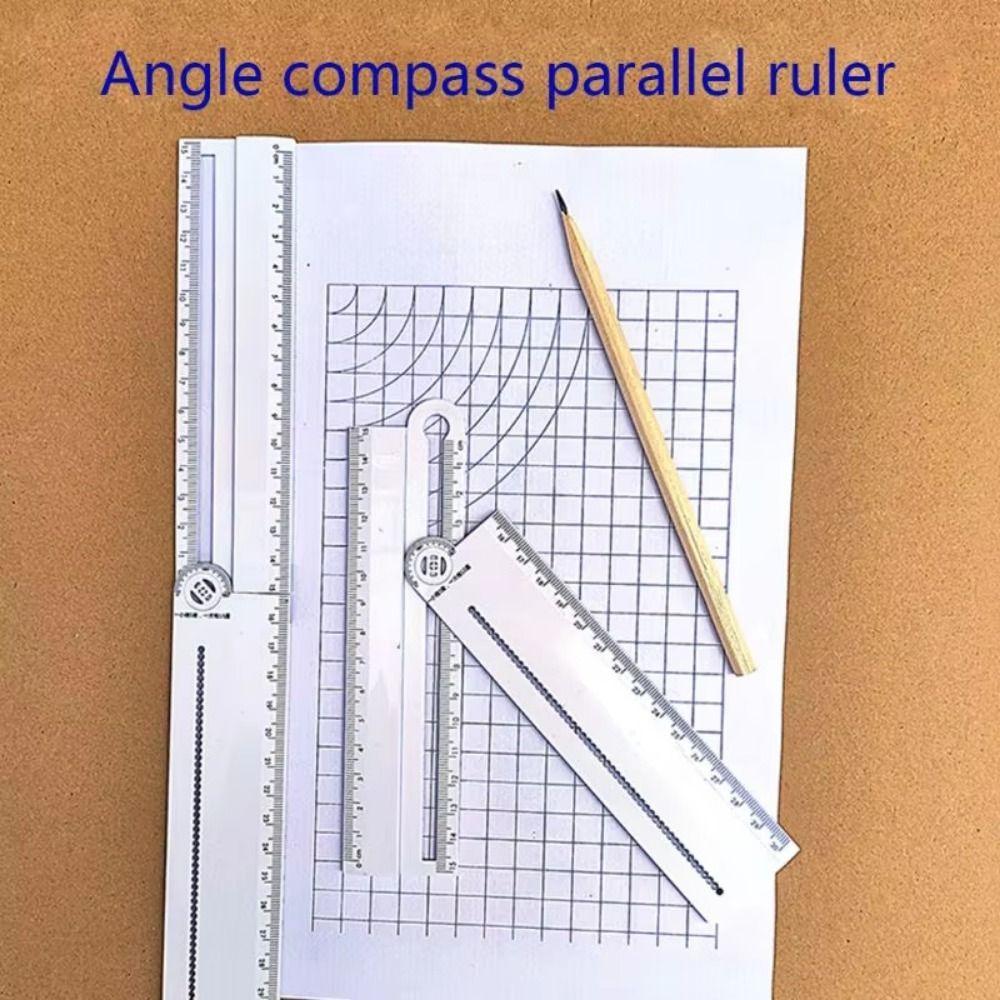 Angle Measurement Folding Geometric Ruler 30cm Circular Drawing Ruler  Office Use