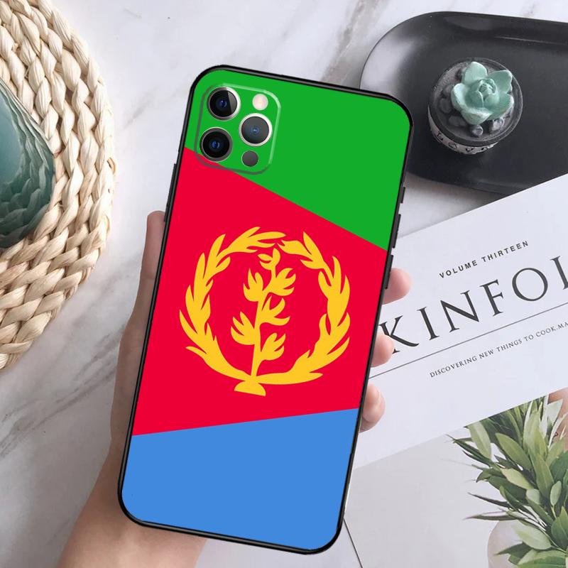 Eritrea Flag Phone Case For iPhone 16 15 14 13 12 11 Pro Max 12 13 Mini 7 8 16 Plus X XR XS Max Cover