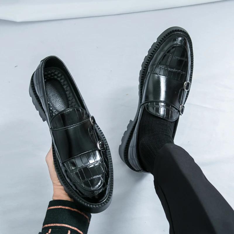 Double Button Green Loafers Non Slip Walking Flats Breathable Outdoor Slip on Casual Shoes for Male Work Office Driving Sneakers