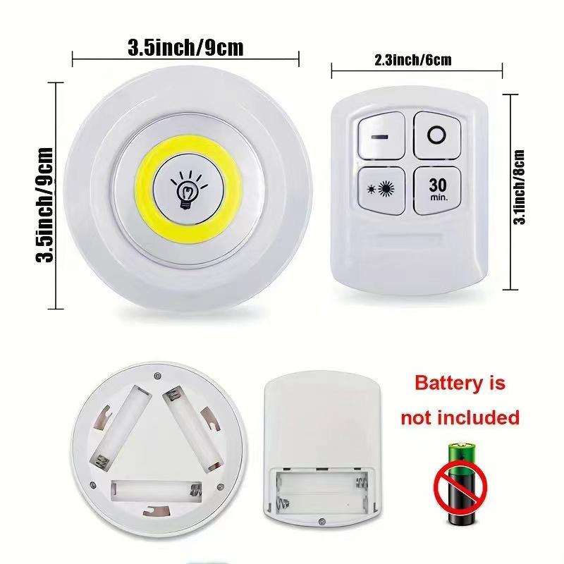 Dimmbare LED-Unterschrankleuchte mit Fernbedienung, batteriebetrieben, LED-Schrankbeleuchtung, Kleiderschrank, Badezimmerbeleuchtung, Nachtlicht