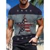 Men's Stars Graphic Print T-shirt Short Sleeve Crew Neck Car Mechanic Motor Tee Men's Clothing for Summer Outdoor Top