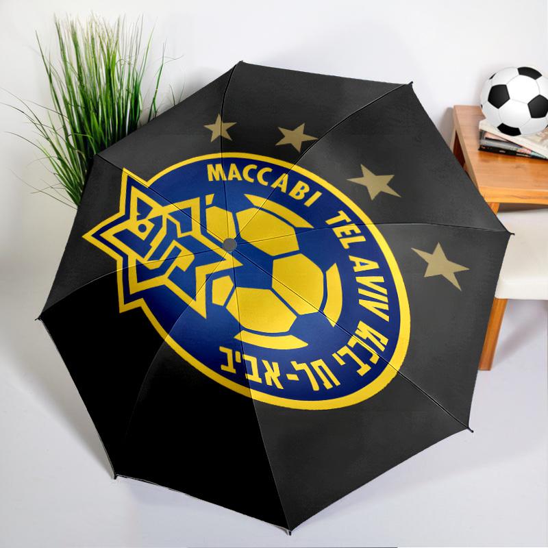 Maccabi Football Club Printed Automatic Umbrella, 8-Frame for Travel, camping, Casual Umbrella, Essential Gift for for family and friends