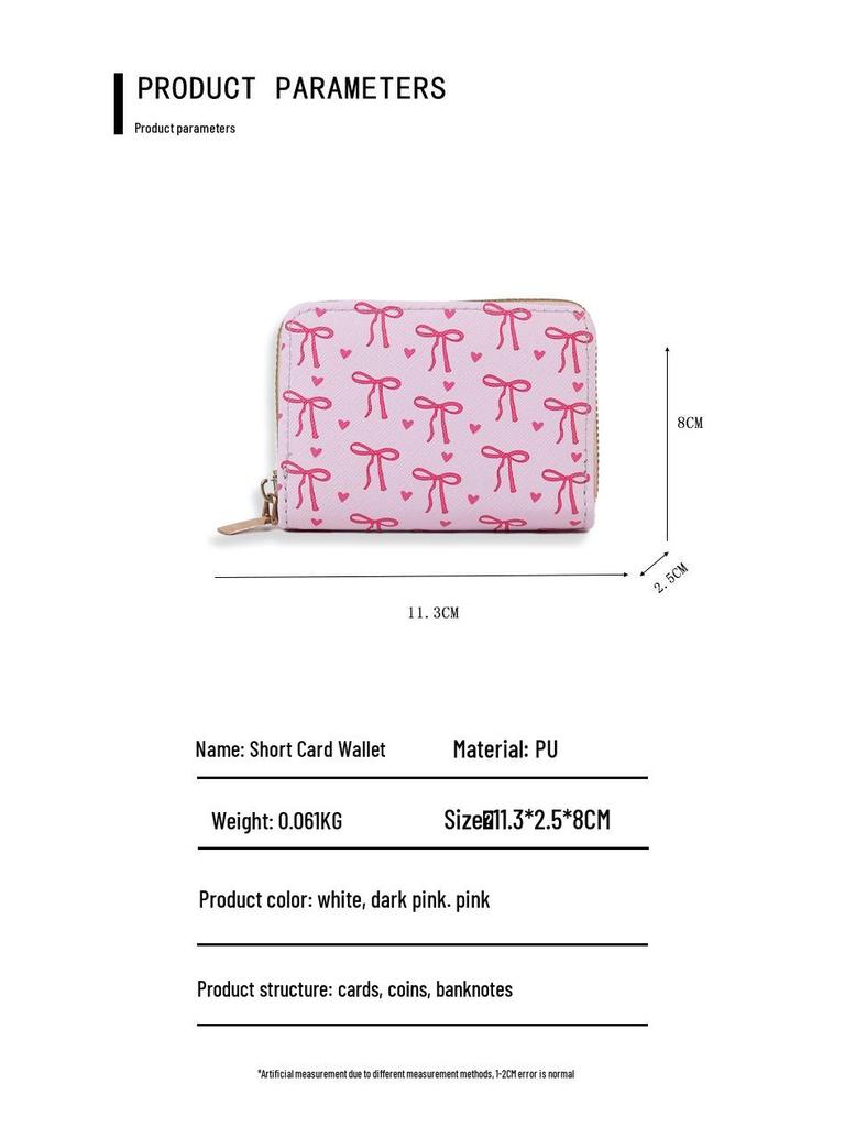 Women's Bow Mini Cross-Border Cartoon Coin Purse with Multiple Card Slots
