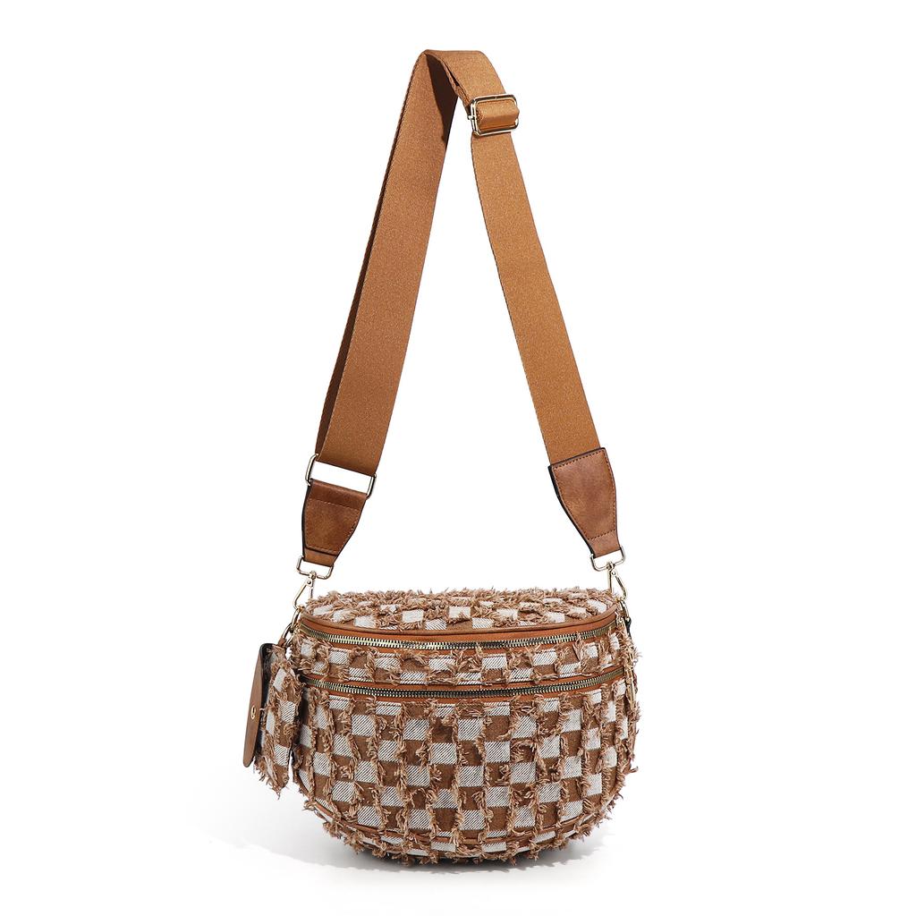 Women Adjustable Strap Crossbody Bag Vintage Shell Waist Bag Casual Daily Shoulder Purse