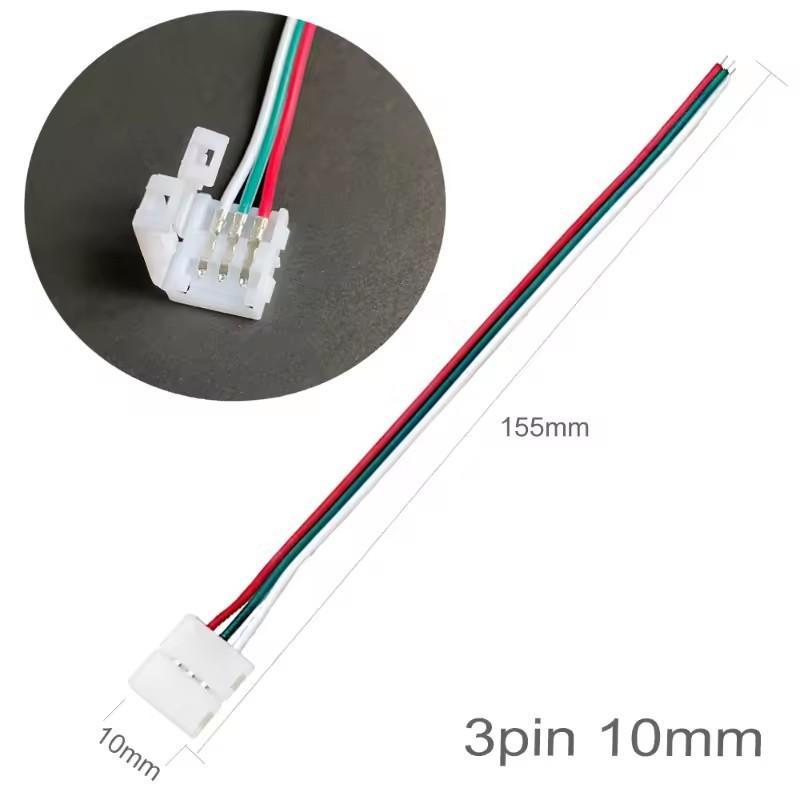 10Pcs 2/3/4/5/6Pin Solderless Led Strip Light Connectors 5Mm 8Mm 10Mm 12Mm For 2835 5050 Led Strip Wire Pcb Ribbon 15.5Cm