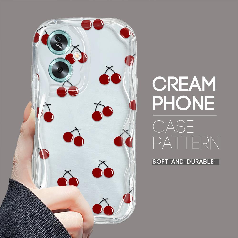 Cute Cartoon Pattern Cream Texture Casing Wavy Edge Soft Silicone Cover Phone Case for OPPO Reno Realme