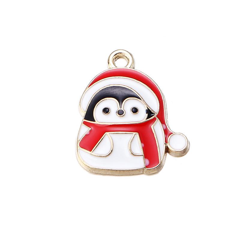 Alloy Christmas Pendant Mixcolor Dripping Oil Charm Pendants For DIY Jewelry Making Christmas Series Accessories